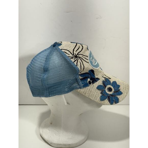 Von Dutch Floral Blue White Mesh Trucker Hat Adjustable Snapback Mesh Y2K RARE main image 7